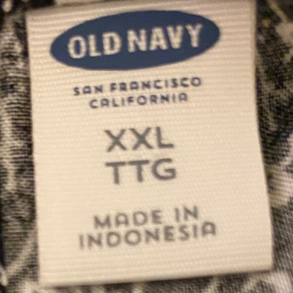 Old Navy Black and White Floral Print High Neck Swing Tank Top - Picture 5 of 7